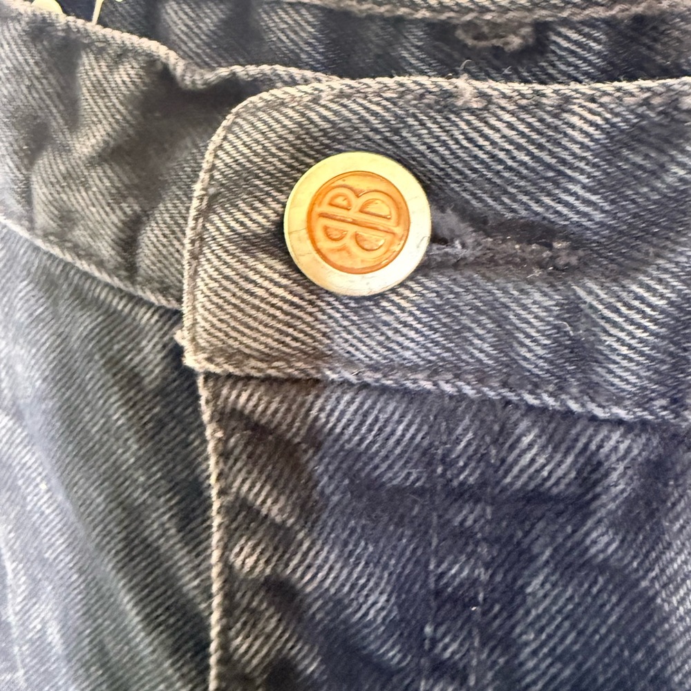 Bill Blass High-Waist Dark Navy Denim Shorts - Picture 5 of 8